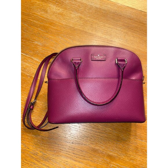 Kate Spade New York Leather Satchel Bag With Top Handles & Zipper Closure - Picture 5 of 6